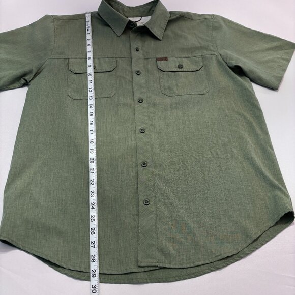Orvis L Green Solid Performance Hiking Fishing Button Up Short Sleeve Shirt Gorp - Picture 7 of 12
